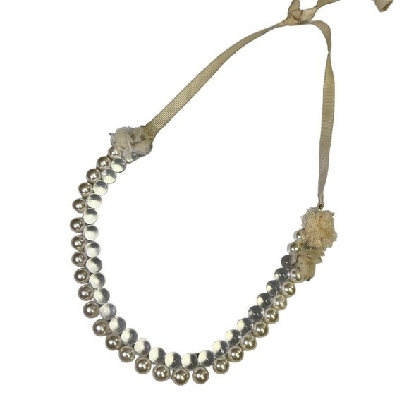 J Crew Stella & Dot Clear Chunky Bead Necklaces Lot of 2 Ribbon - Picture 5 of 11